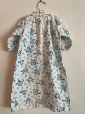 1960’s Vintage Handmade Blue and White Flannel Baby Sleeper Nightgown
